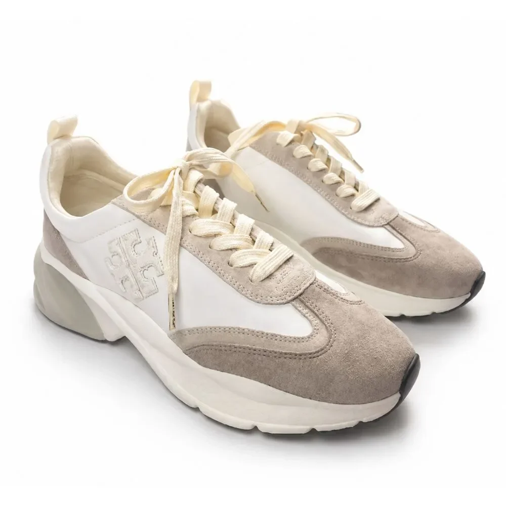 Tory Burch Good Luck Trainer Sneakers w/Suede Trim Size 8M